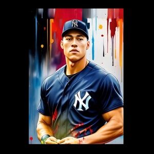 AARON JUDGE ART PRINT BASEBALL CARD - NEW YORK YANKEES 3x MVP!!